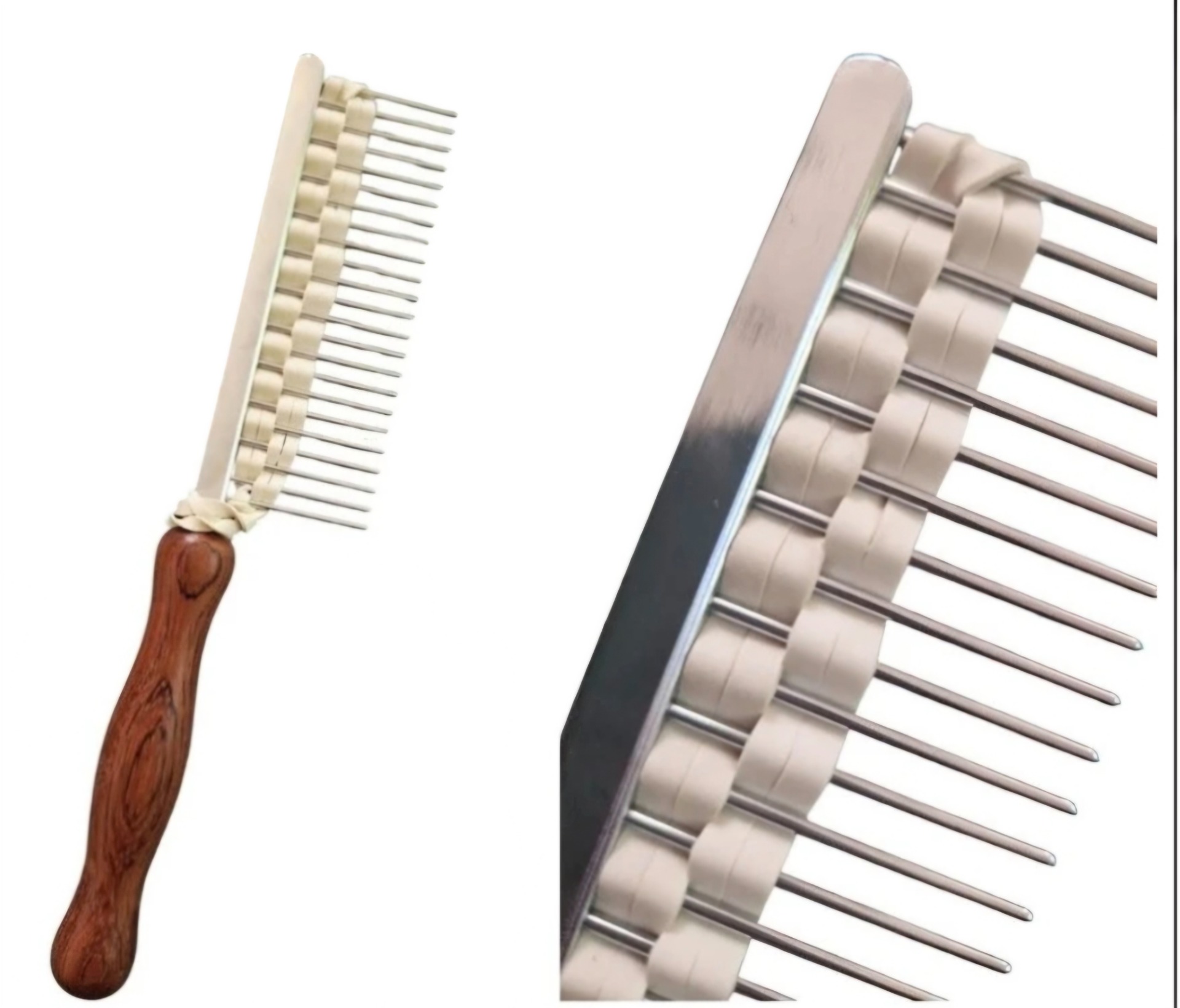 Strikk-kam, kan kjøpes hos Hemelidesign.no,  eller lages selv