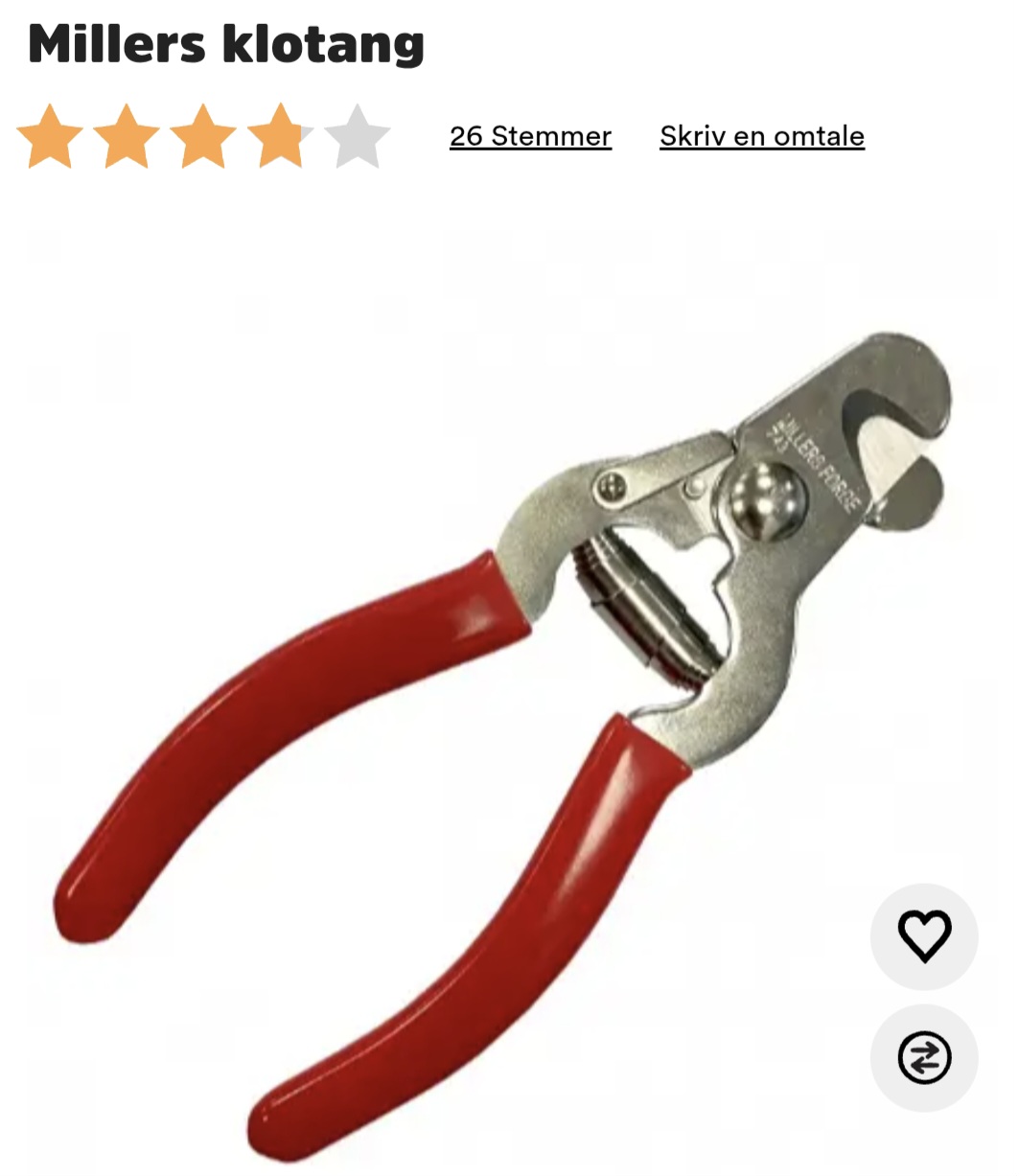 Min erfaring er at denne klotangen smeller nesten ikke ved klipping. Mange hunder skvetter av lyden ved kloklipp.